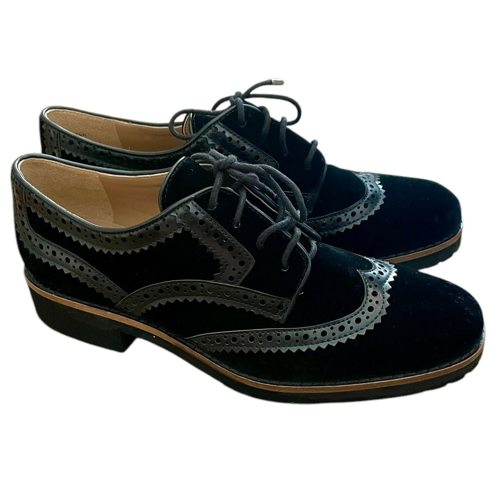 SAM EDEMAN Velvet Lace Up Oxford Shoes